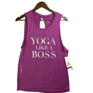 Gaiam Tank Top Womens Medium Graphic Keyhole Back Ana Purple Heather Medium Yoga